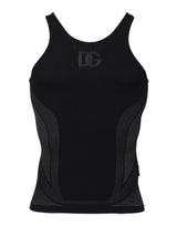 Dolce & Gabbana Black Nylon Sleeveless Underwear Tank T-shirt
