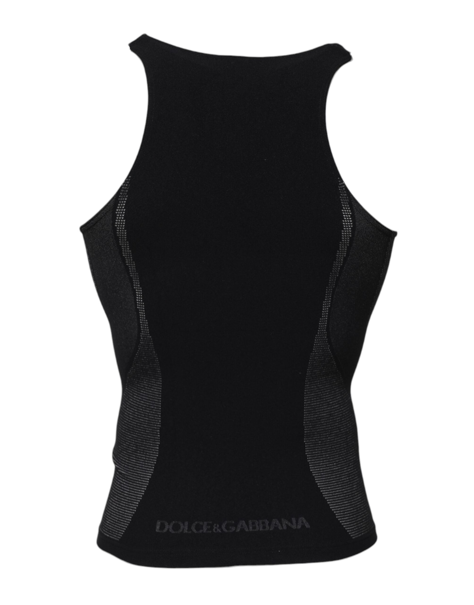 Dolce & Gabbana Black Nylon Sleeveless Underwear Tank T-shirt