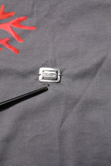 Dolce & Gabbana Gray Cotton Coral Print Logo Plaque T-shirt