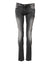 Acht Dark Gray Cotton Slim Fit Denim Low Waist Denim Jeans