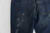 Costume National Blue Wash Paint Slim Fit Pants Jeans