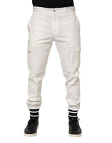 Dolce & Gabbana White Cotton Jogger Cargo Skinny Men Pants