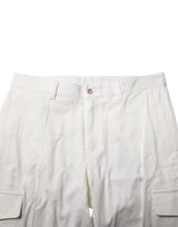 Dolce & Gabbana White Cotton Jogger Cargo Skinny Men Pants