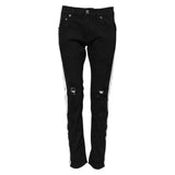 Dolce & Gabbana Black Tattered White Lining Skinny Denim Jeans