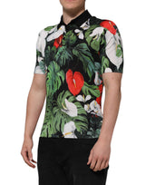 Dolce & Gabbana Multicolor Floral Silk Collared Polo T-shirt