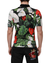 Dolce & Gabbana Multicolor Floral Silk Collared Polo T-shirt