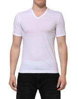 Dolce & Gabbana White Short Sleeves V-neck Underwear T-shirt