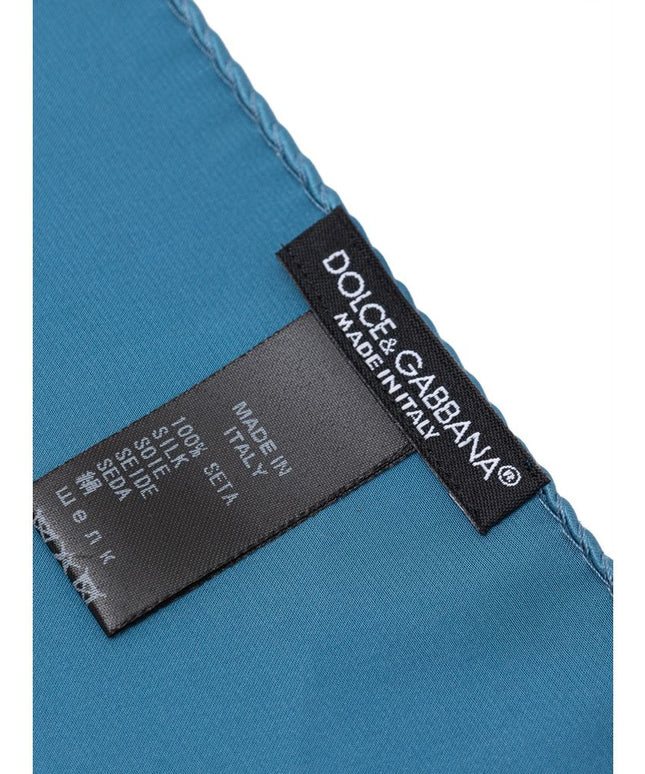 Dolce & Gabbana Light Blue Silk Pocket Square