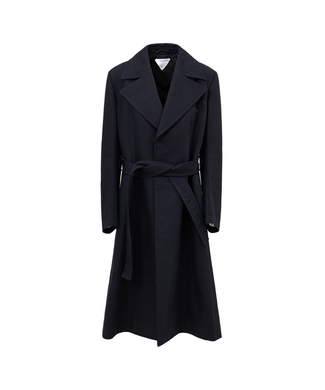 Bottega Veneta Blue Cotton Trench Coat