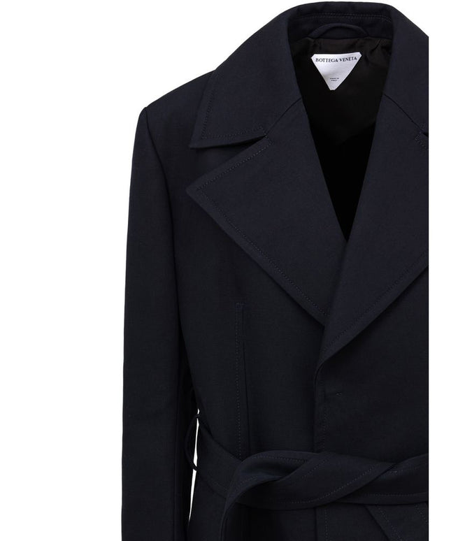 Bottega Veneta Blue Cotton Trench Coat