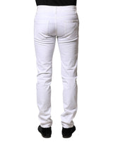 Dolce & Gabbana White Cotton Skinny Men Denim Jeans