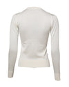 Dolce & Gabbana White Silk Lily Buttoned Cardigan Sweater