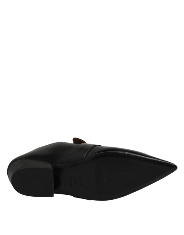 Marsell Black Soft Leather Loafer Pointed Toe Slip On Shoes