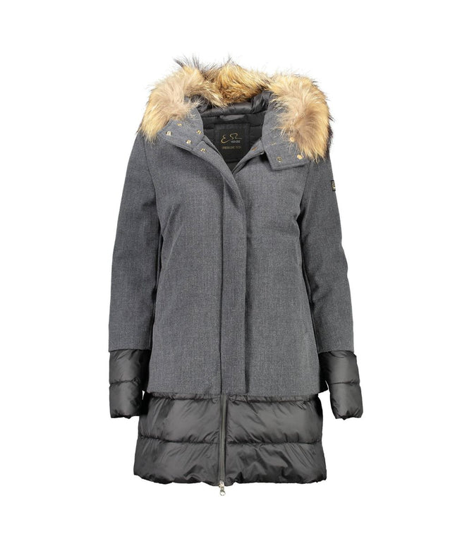 Yes Zee Gray Polyester Jackets & Coat