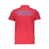 Cavalli Class Red Cotton Polo Shirt