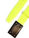 Dolce & Gabbana Yellow Green Classic Metal Logo Buckle Belt