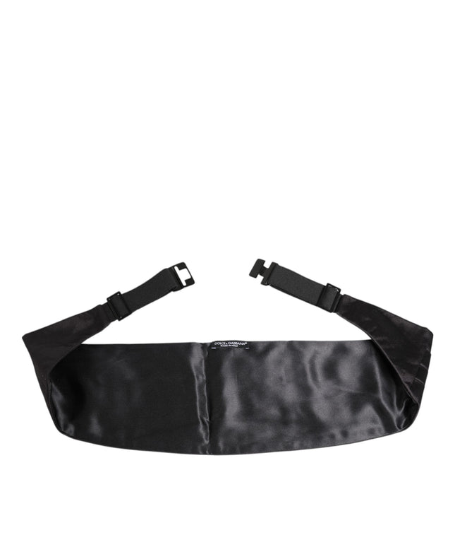 Dolce & Gabbana Black Men 100% Silk Belt Wide Waist Cummerbund