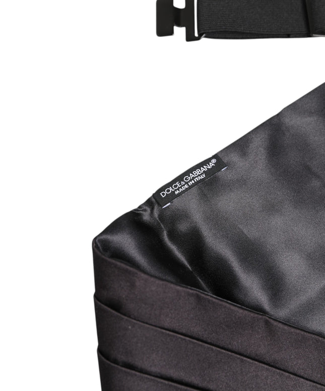 Dolce & Gabbana Black Men 100% Silk Belt Wide Waist Cummerbund
