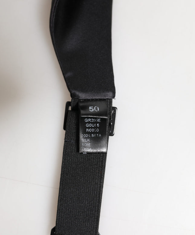 Dolce & Gabbana Black Men 100% Silk Belt Wide Waist Cummerbund