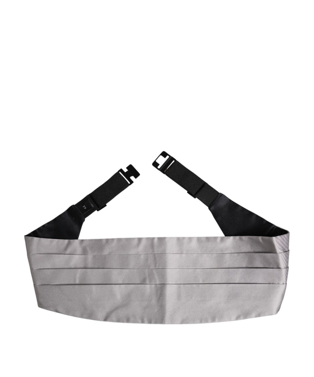 Dolce & Gabbana Gray Men 100% Silk Belt Wide Waist Cummerbund