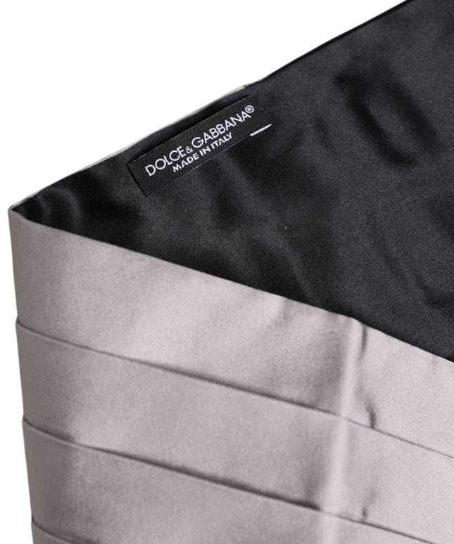 Dolce & Gabbana Gray Men 100% Silk Belt Wide Waist Cummerbund