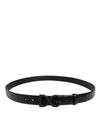 Dolce & Gabbana Black Leather Classic Metal DG Buckle Belt