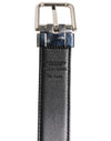 Dolce & Gabbana Black Classic Leather Silver Tone Buckle Belt
