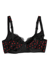 Dolce & Gabbana Black Red Polka Dot Underwired Balconette Underwear