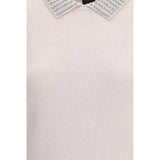 PINKO Rhinestone-decorated collar Sweater