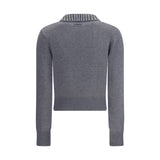 PINKO Rhinestone-decorated collar Sweater