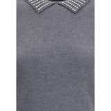 PINKO Rhinestone-decorated collar Sweater