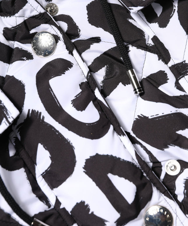 Dolce & Gabbana White DG Mania Hooded Sleeveless Puffer Jacket