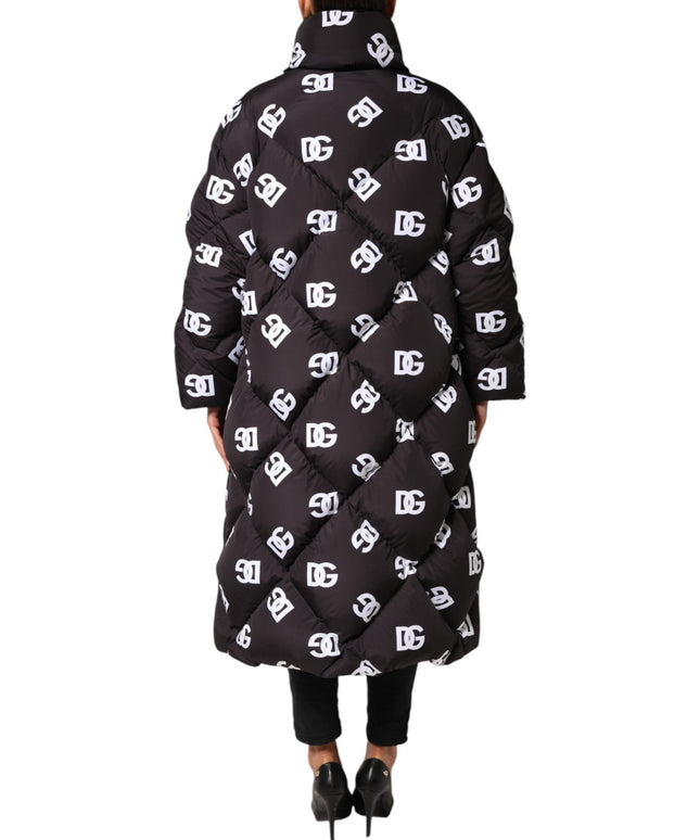 Dolce & Gabbana Black DG Mania Puffer Quilted Long Coat Jacket