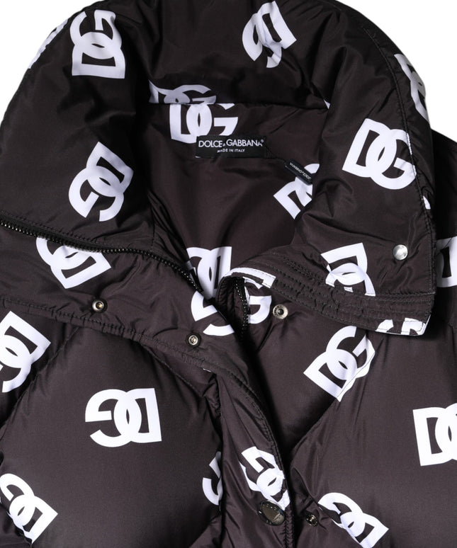 Dolce & Gabbana Black DG Mania Puffer Quilted Long Coat Jacket