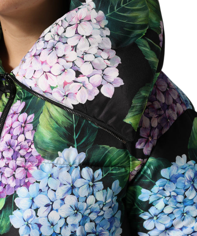 Dolce & Gabbana Multicolor Floral Print Puffer Quilted Jacket