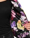 Dolce & Gabbana Multicolor Floral Hooded Puffer Quilted Jacket
