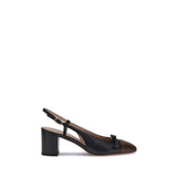 Valentino Garavani Black Calf Leather Bos Taurus Mid Heel Pumps