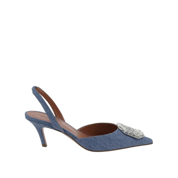 أمينة معادي حذاء Camelia Sling 60 من قماش الدنيم المطبوع
