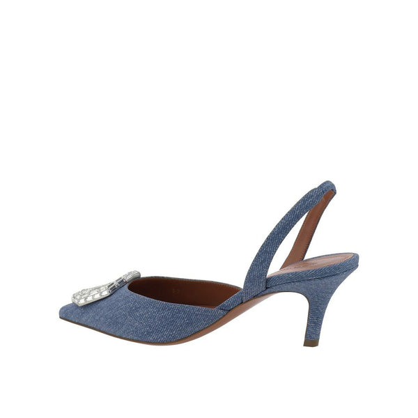 أمينة معادي حذاء Camelia Sling 60 من قماش الدنيم المطبوع