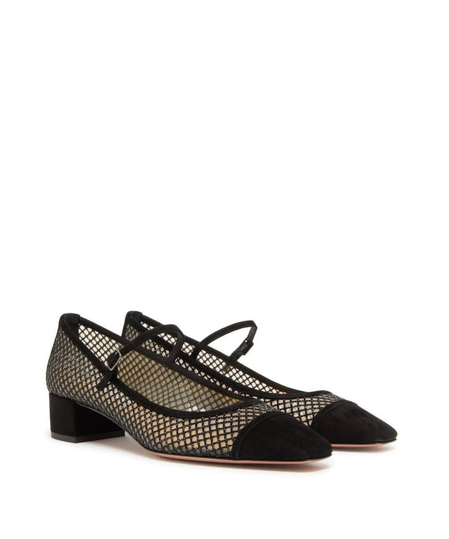 Aquazzura Mayor Crystals Mesh Pumps 35