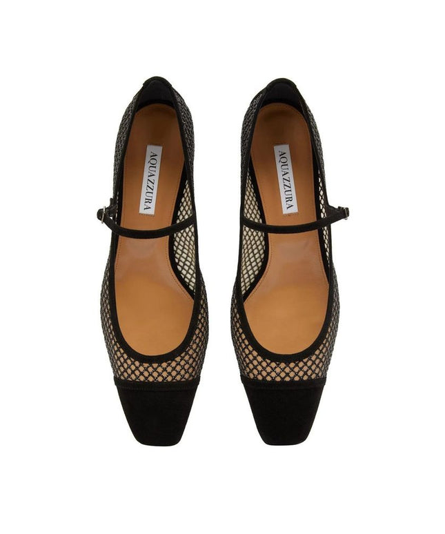 Aquazzura Mayor Crystals Mesh Pumps 35