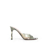 Amina Muaddi Alexa Glass 95 Snake Sandals