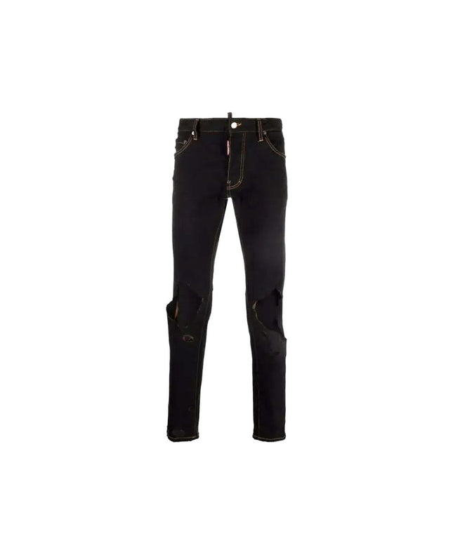Dsquared² Black Cotton Slim Fit Jeans