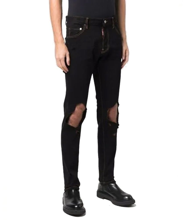 Dsquared² Black Cotton Slim Fit Jeans