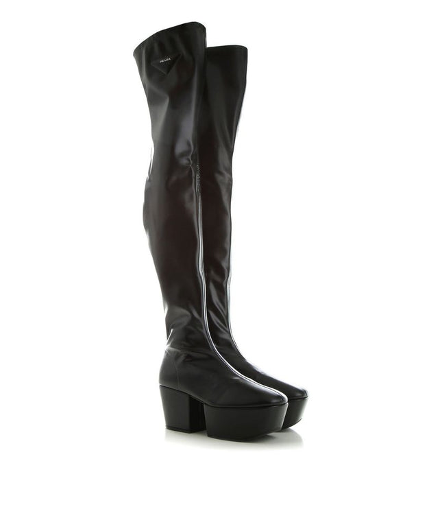 Prada Leather Platform Boots