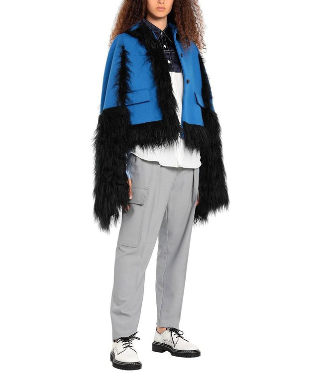 Maison Margiela Faux Fur Trimmed Cape Jacket