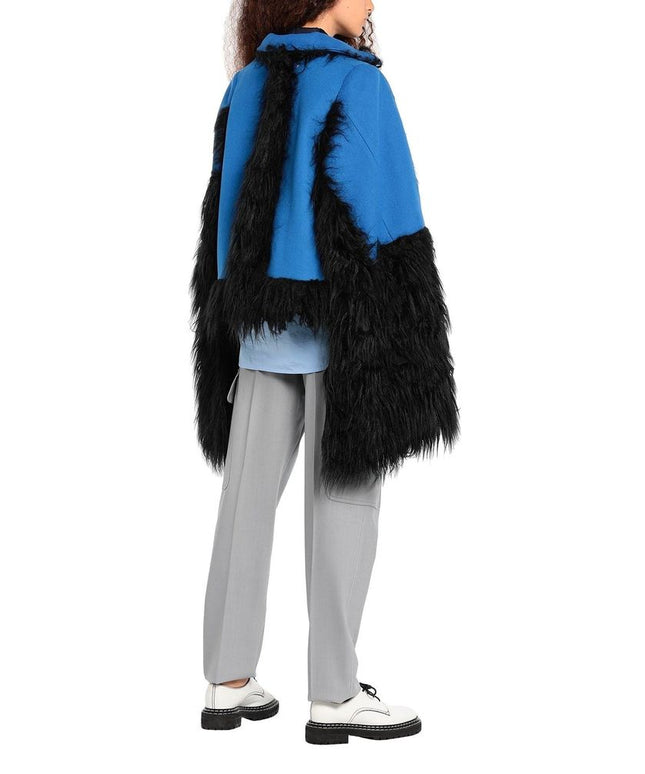 Maison Margiela Faux Fur Trimmed Cape Jacket