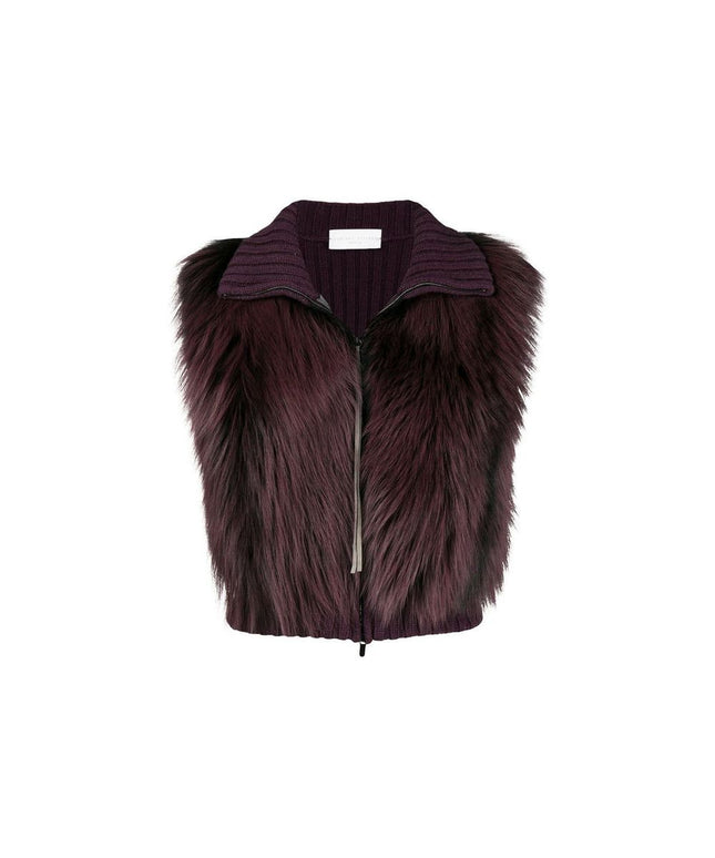 Fabiana Filippi Fox Fur Knitted Vest Jacket