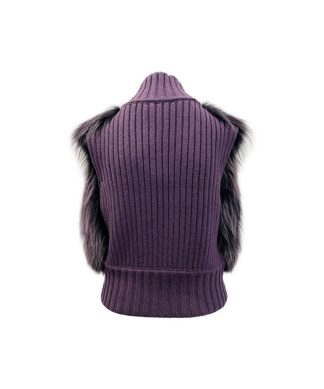 Fabiana Filippi Fox Fur Knitted Vest Jacket