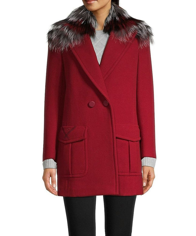 Fendi Fur Collar Wool Coat